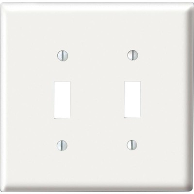 Leviton White 2 gang Nylon Toggle Wall Plate (Pack of 25)