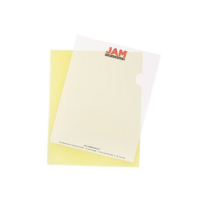 JAM Paper Plastic Sleeves 9" x 12" Yellow 12/Pack 2226316991