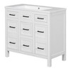 36 inch bathroom storage cabinet vanity with resin integrated sink -4 drawers, 2 doors - 4 of 4