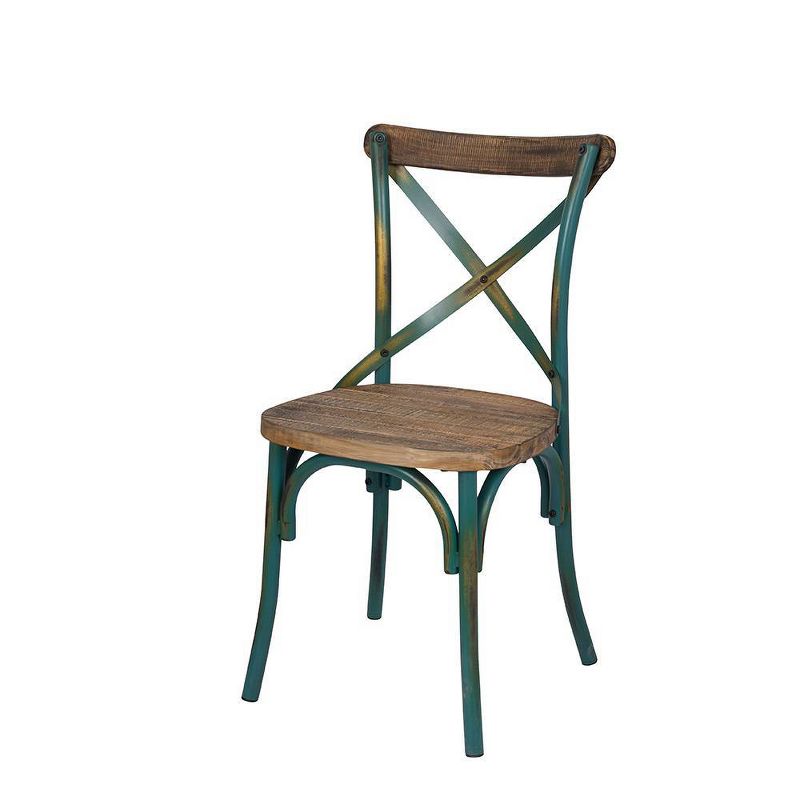 Zaire Side Dining Chair Antique Turquoise - Acme Furniture, 3 of 7