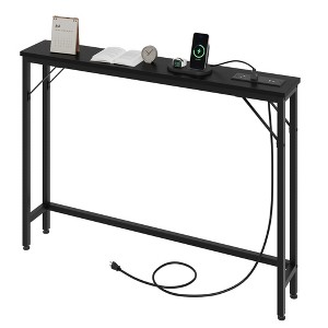 Garvee 5.9" Narrow Sofa Table with Outlets, Skinny Console Table with Storage, Slim Behind Couch Table for Living Room, Hallway, Foyer - 1 of 4