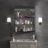 FAMYYT 24 in. W x 30 in. H Rectangular Aluminum LED Medicine Cabinet with Mirror and Flowing Light, Dimmable, Anti-fog, Black - 3 of 4