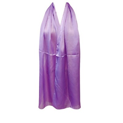Wrapables Lightweight Silky Satin Solid Colored Scarf (Set of 2), Lilac and Indigo - image 5