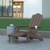 Emma and Oliver Adirondack Chair with Cup Holder and Pull Out Ottoman, All-Weather HDPE Indoor/Outdoor Lounge Chair - image 2 of 4