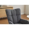 Sapphtopaz Accent Chair Rocking Chair High Backrest Lounge Upholstered Armchair with Solid Wood Legs Accent Chairs for Living Room, Bedroom - 2 of 4