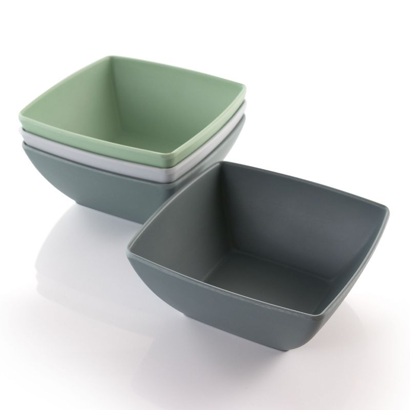 Gibson Home Grayson 4 Piece 6 Inch Melamine Bowl Set in Assorted Colors, 3 of 13