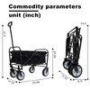 NAYSAYE Wagons Collapsible Utility Cart with Dual Layer Storage for Outdoor Activities, Black, 25.98"*17.32"*37.4" - 3 of 4