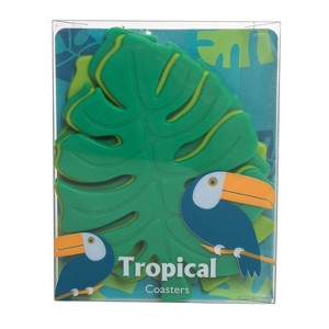 Beachcombers 4.5" SILICONE TROPICAL LEAF COASTER Set of 4 - 1 of 1