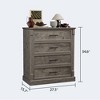 4 Drawer Dresser for Bedroom,  34.6''H Wooden Chest of Drawers with Metal Handles, Clothes Storage Organizer, Dresser Narrow Nightstand for Bedroom - 2 of 4