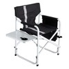 YUHAO 1PCS Outdoor Storage Pockets Lightweight Oversized Directors Chair，Padded Folding Outdoor Chair for Camping Picnics Fishing，Black+Grey - 4 of 4