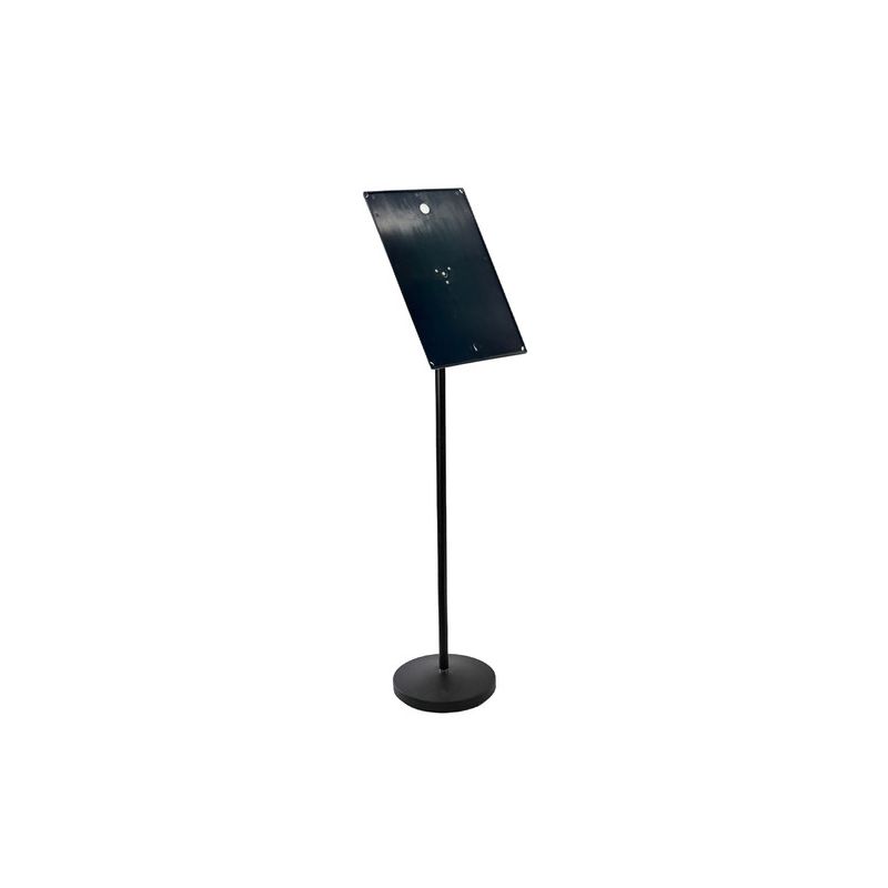 Azar Displays Black Pedestal Sign Holder for Floor 11" x 17" Swivel Frame for Portrait/Landscape on Straight Pole Stand, 1 of 9