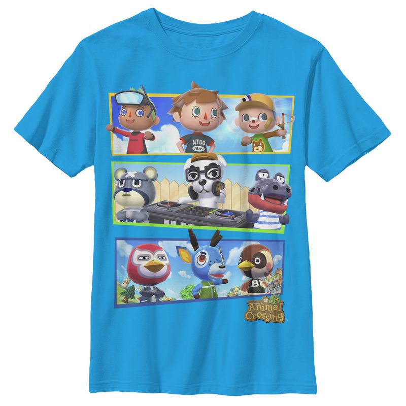 Boy's Nintendo Animal Crossing Panels T-Shirt, 1 of 4