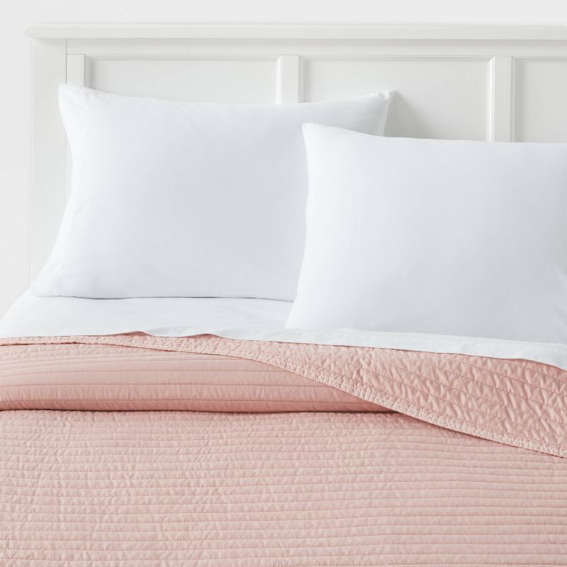 Garment Washed Microfiber Quilt Light Pink - Room Essentials™
, 1 of 5