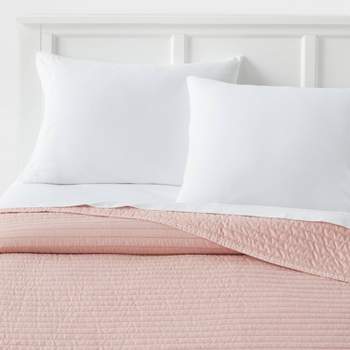 Garment Washed Microfiber Quilt Light Pink - Room Essentials™
