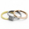 Slickblue Tri-Tone Stainless Steel Ring for Women with Clear Synthetic Crystal – size 5-10 - 2 of 4