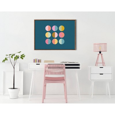Sylvie Circles in Blue Abstract Canvas Wall Art