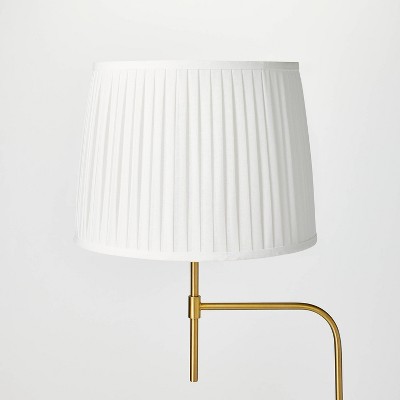 Adjustable Floor Lamp Brass Iron with Pleated Shade - Threshold&#8482; designed with Studio McGee