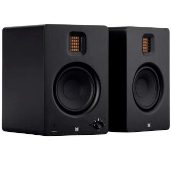 Monolith MM-5R Powered Multimedia Speakers Ribbon Tweeter - Black (Pair) With Bluetooth with aptX HD, USB DAC, Optical Inputs, Subwoofer Output