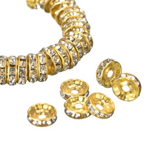 Unique Bargains Loose Shiny Rhinestone Rondelle Spacer Beads for DIY Earrings Necklaces 200 Pcs - 1 of 4