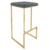LeisureMod Quincy Bar Stool Upholstered in Leather with Gold Metal Frame Set of 2 - 3 of 4