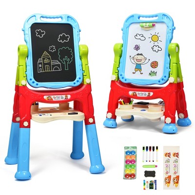 Costway Kids Easel w/Chair Art Easel for Kids Height Adjustable Art Easel  Set for Kids 