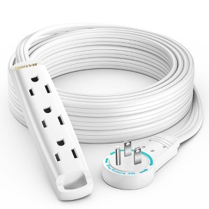 360 Degree Rotating Flat Extension Cord, 3-Outlet 1-Sided, 16 AWG - 1 of 4