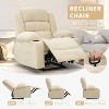 Manual Recliner Chair,Wide Overstuffed Breathable Fabric Lounge Chair with Pull Tab,3 Angle Modes,2 Cup Holders,Side Pockets,Single Sofa Living Room - 3 of 4