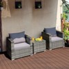 Tangkula 3-Piece Patio Wicker Conversation Set Bistro Rattan Sofa Chair with Washable Cushion Gray - 3 of 4