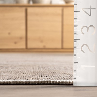 Riya Beige Geometric Washable Cotton Area Rug