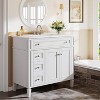 Tribesigns 36" Bathroom Vanity with Sink, Modern Bathroom Sink Cabinet with 4 Drawers & 2 Doors, Bath Storage Vanity Sink with Metal Handles White - 2 of 4