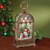Collections Etc Hand-Pained Snowman and Friend LED Lighted Musical Snow Lantern - 2 of 2