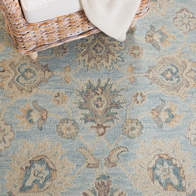 Gray Floral Hand-Tufted Wool 4' x 6' Area Rug