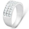 Pompeii3 1 Ct TDW Three Row Channel Set Diamond Wedding Ring 10k White Gold Band - 2 of 4