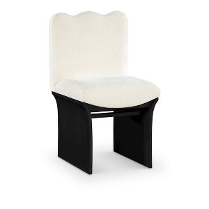 Meridina Furniture,Shaw Cream Chenille Fabric Upholstered Dining Chair - 1 of 4