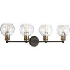 Progress Lighting Hansford 4-Light Bath Vanity Fixture, Antique Bronze, Clear Spherical Shade - 4 of 4
