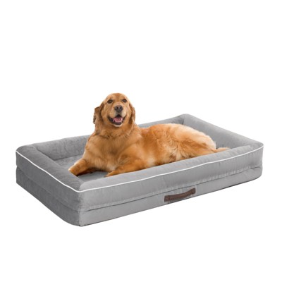 Flannel Waterproof Pet Bed Non-Slip Bottom Egg Crate Foam with ...