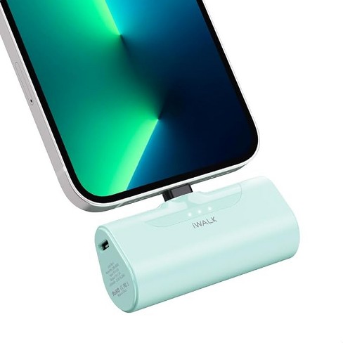 Iwalk Small Portable Charger 4500mah Ultra-compact Power Bank Cute Battery  Pack For Iphone 14/13/12/11/xs/xr/x/8/7/6 Airpods - Green : Target