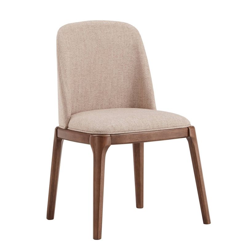 Set of 2 Kaiden Upholstered Side Chairs with Walnut Legs Brown - Inspire Q, 3 of 9