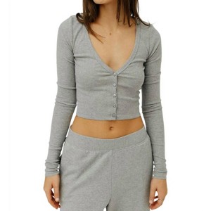 Women's Cropped Cardigan - Eterne - 1 of 4