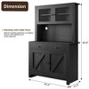 Freestanding Pantry Cabinet with 4 Doors and Adjustable Shelves With Large-Capacity Storage Cabinet with Microwave Stand & Coffee Bar Cabinet - 3 of 4