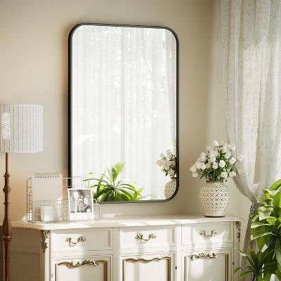 BEAUTYPEAK Rounded Rectangle Bathroom Vanity Mirror : Target