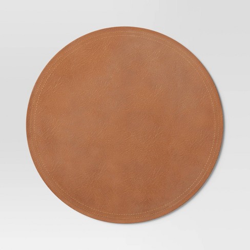 Faux Leather Decorative Charger - Threshold™ - image 1 of 4