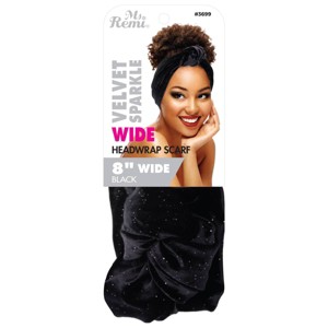 Annie International Wide Silky Velvet Headwrap Scarf - Sparkle Black - 1 of 3