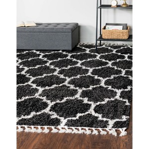 Unique Loom    Hygge Shag Trellis Area Rug - 1 of 4