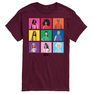 Men's Barbie Pride Squares Short Sleeve Graphic T-Shirt - Maroon - Medium - 1 of 4