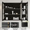 Bathroom Medicine Cabinet with Beveled Mirror, Recessed or Wall Mount, Adjustable Tempered Glass Shelves - 2 of 4