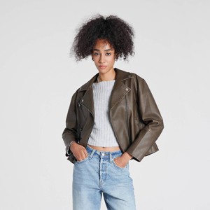 Women's Faux Leather Biker Jacket - Wild Fable™ - 1 of 4