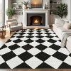 Coucheta Washable Checkered Area Rug, Non-Slip & Stain Resistant, Modern Geometric Plaid Carpet for Bedroom, Living Room, Hallway, Dining & Nursery - 2 of 4