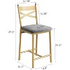 Nasitip 2PCS Bar Stools Set, PU Upholstered, X-Backrest, Metal Footrest, Counter Height for Dining Room, Coffee Shop - 2 of 4