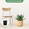 14.5/23/31 Inch Tall Planter，Self - Watering, Water Level Gauge with Wheels, Extra Large Outdoor, Heavy Duty Resin, Indoor Outdoor Pots - 4 of 4